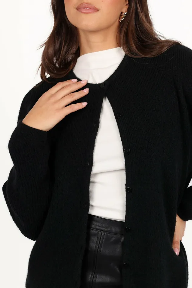 Sweaters Petal and Pup Women Astor Classic Button Up Cardigan Black