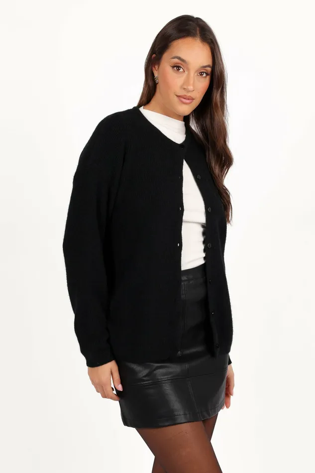 Sweaters Petal and Pup Women Astor Classic Button Up Cardigan Black