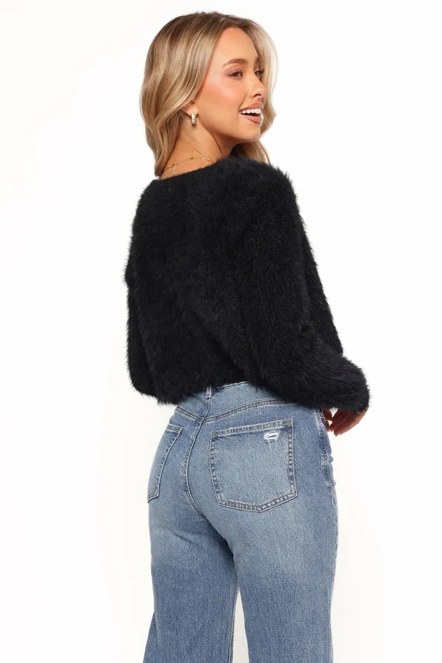 Sweaters Petal and Pup Women Tavan Crop Button Front Cardigan Black