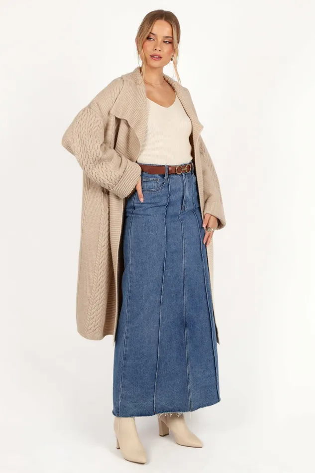 Sweaters Soma Oversized Open Front Cardigan Beige Petal and Pup Women