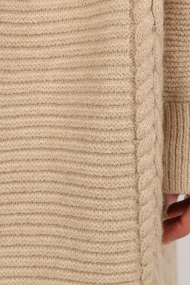 Sweaters Soma Oversized Open Front Cardigan Beige Petal and Pup Women