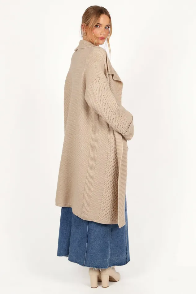 Sweaters Soma Oversized Open Front Cardigan Beige Petal and Pup Women