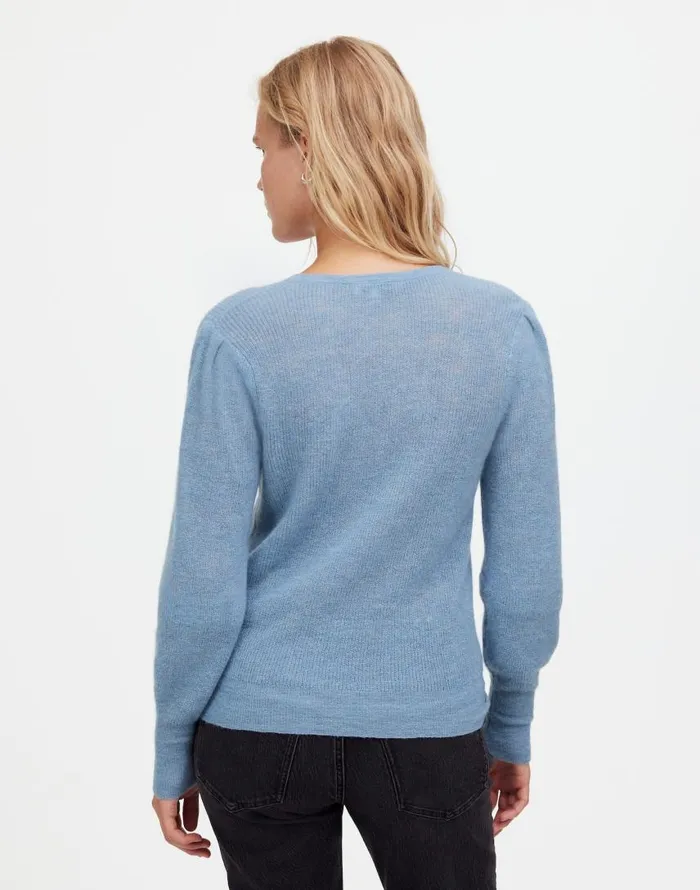 Sweaters Women Madewell AlpacaBlend Deep VNeck Sweater Hthr Blue Jeans