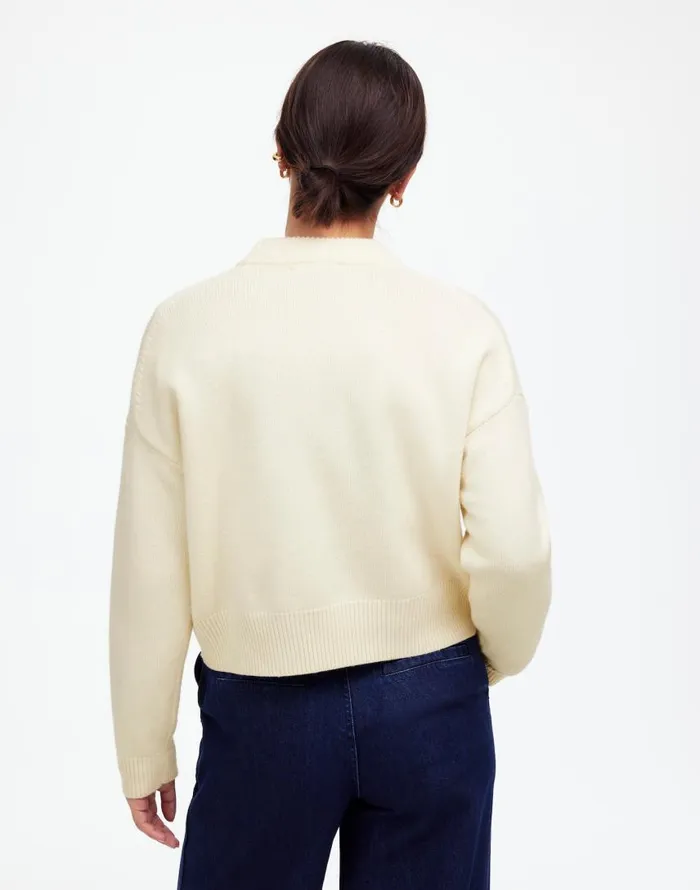 Sweaters Women Madewell Boxy Crewneck Sweater In SoftWool Hthr Cloud