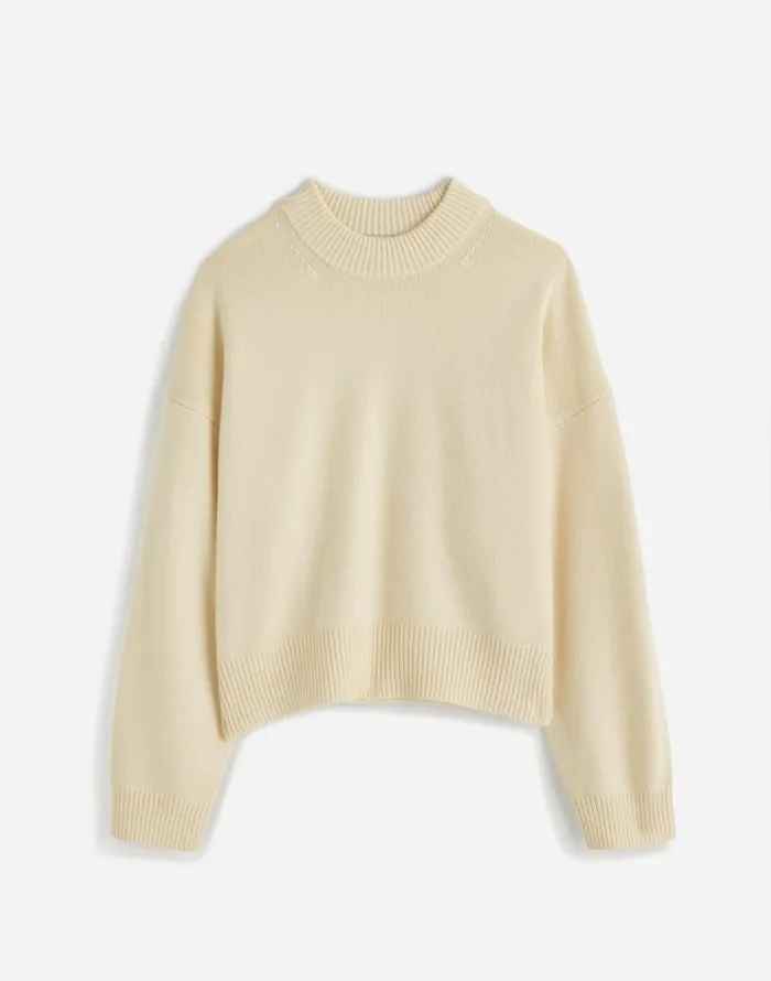 Sweaters Women Madewell Boxy Crewneck Sweater In SoftWool Hthr Cloud