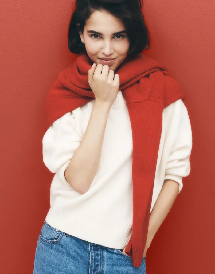 Sweaters Women Madewell Boxy Crewneck Sweater In SoftWool Hthr Cloud