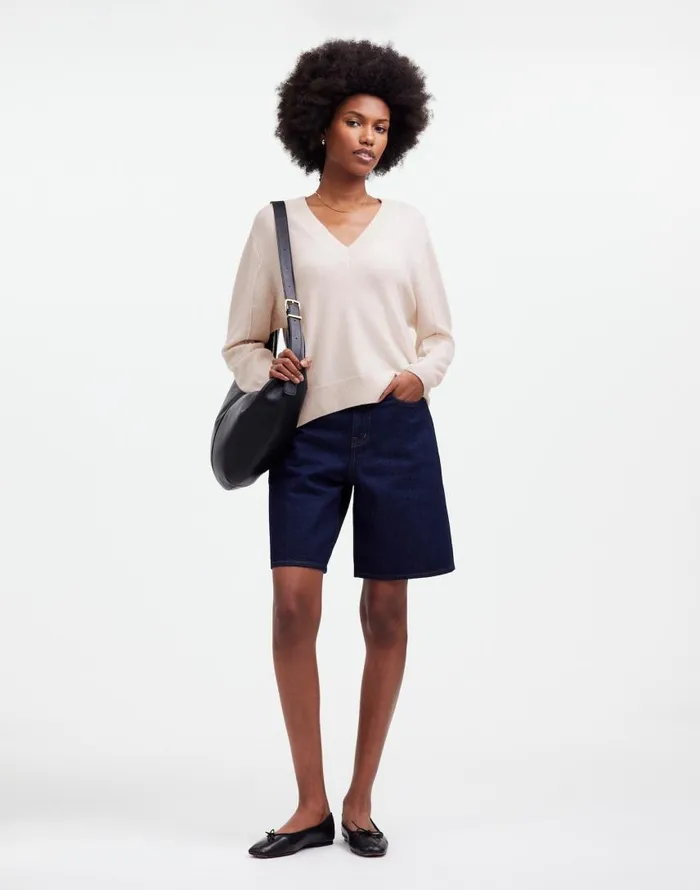 Sweaters Women Madewell Cashmere VNeck Sweater Hthr Oat