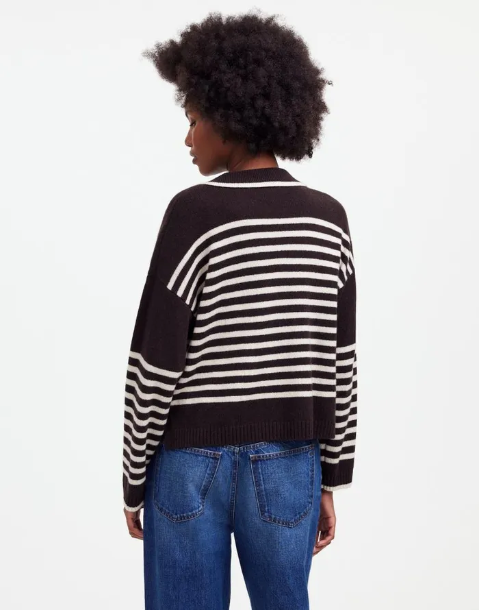 Sweaters Women Madewell CashmereWool Blend Polo Sweater Espresso Brown