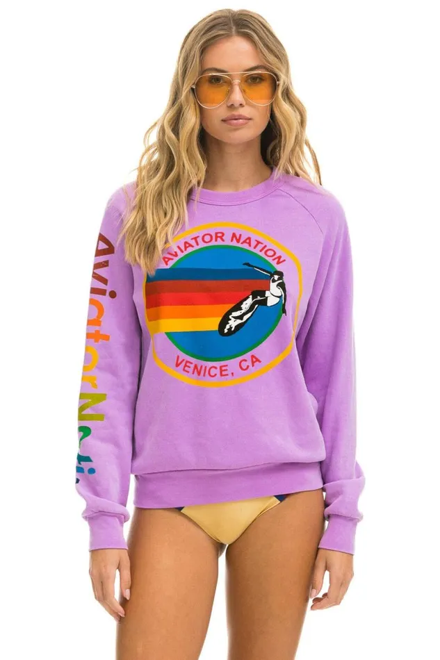 Sweatshirt 8211 Neon Purple WomenMen Aviator Nation Sweatshirts