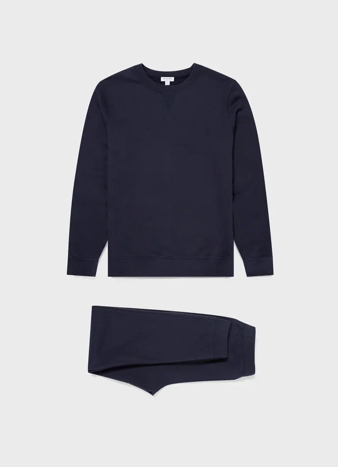 Sweatshirts and Sweatpants ussunspel Men Loopback Tracksuit Navy