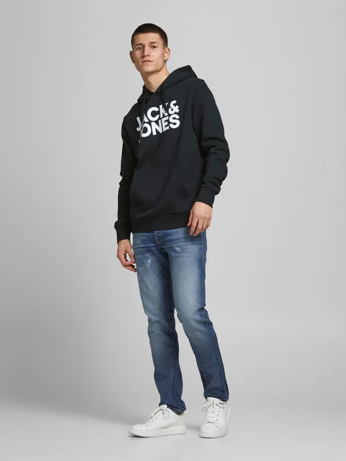 Sweatshirts JACK and JONES Mens 2PACK LOGO HOODIE Black Black For Sale