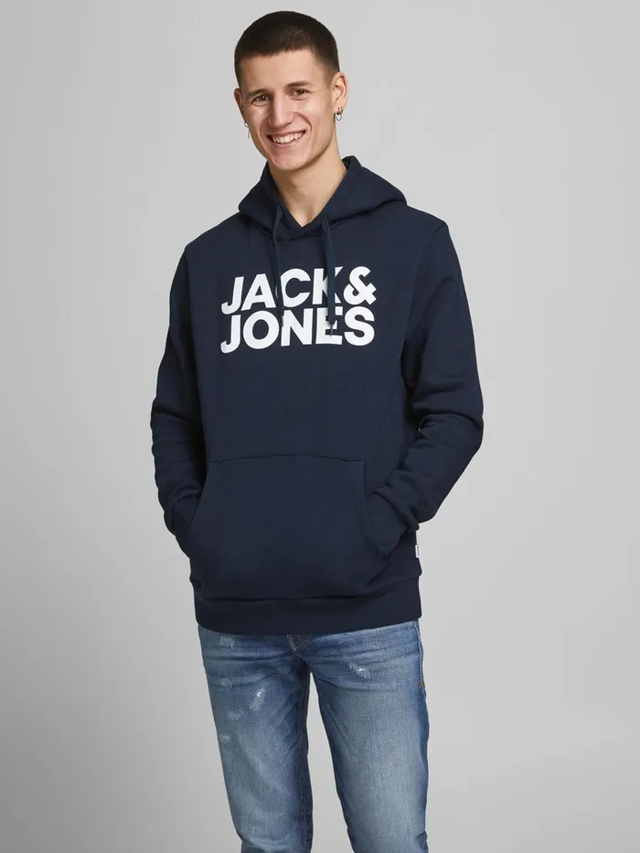 Sweatshirts JACK and JONES Mens 2PACK LOGO HOODIE Black Black For Sale
