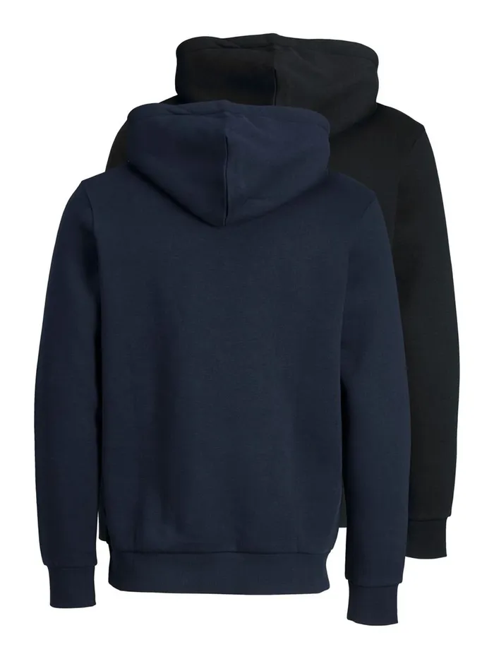 Sweatshirts JACK and JONES Mens 2PACK LOGO HOODIE Black Black For Sale