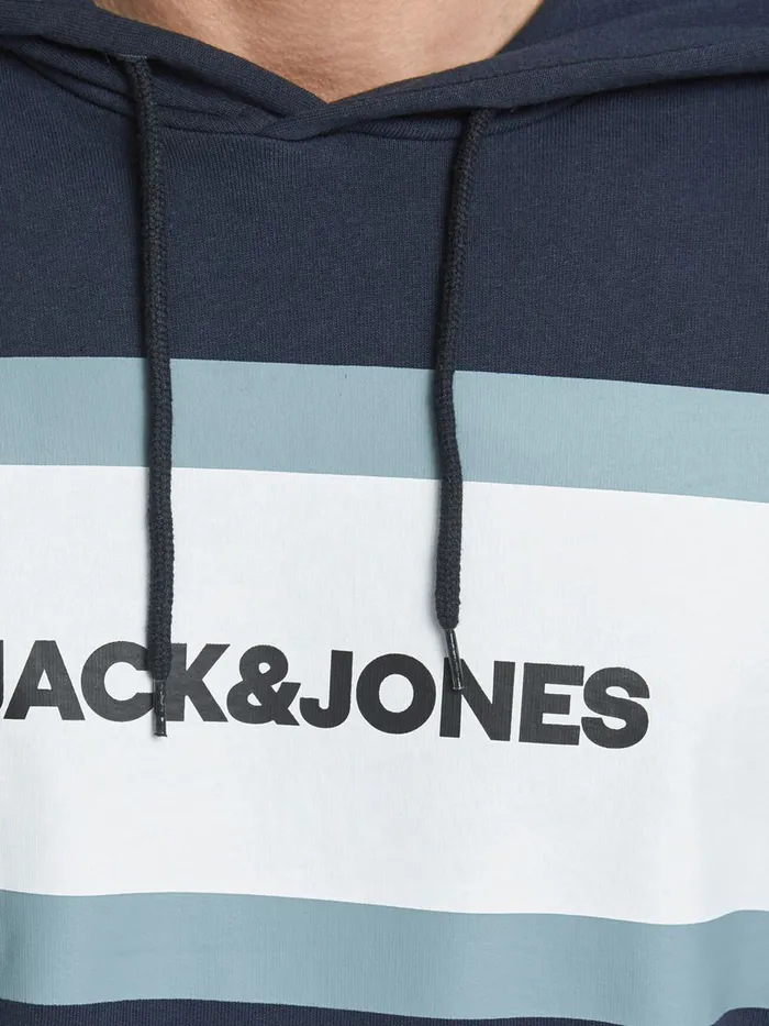 Sweatshirts JACK and JONES Mens LOGO HOODIE Blue Navy Blazer On Sale