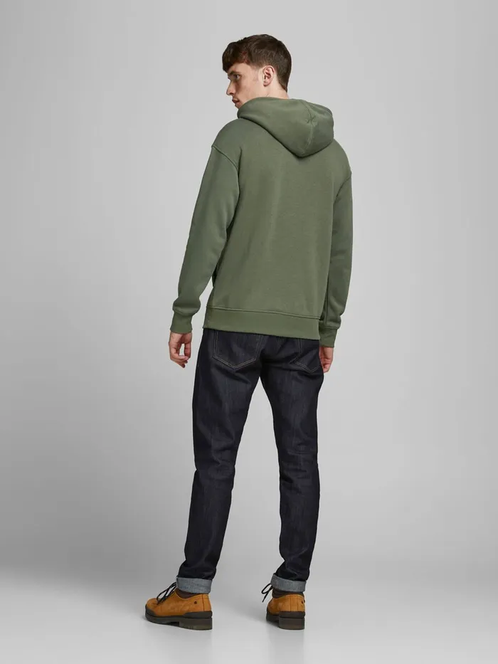 Sweatshirts JACK and JONES Mens LOGO HOODIE Green Dusty Olive Popular