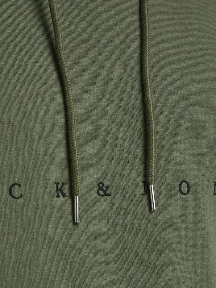 Sweatshirts JACK and JONES Mens LOGO HOODIE Green Dusty Olive Popular