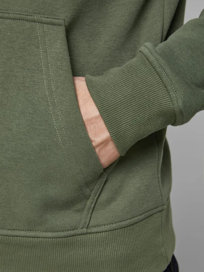 Sweatshirts JACK and JONES Mens LOGO HOODIE Green Dusty Olive Popular