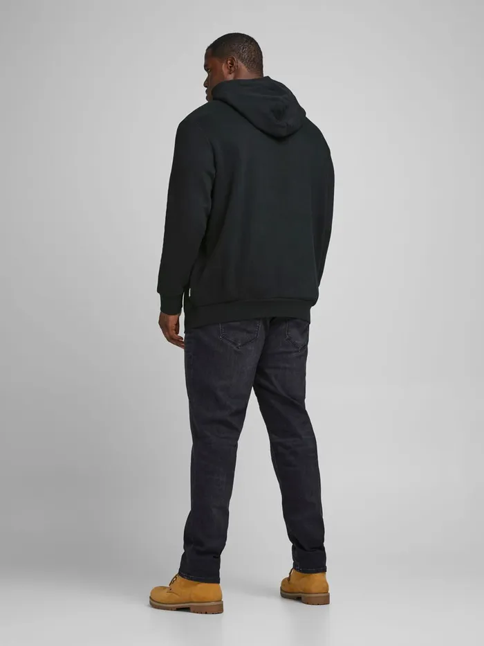 Sweatshirts JACK and JONES Mens LOOPBACK HOODIE Black Black Cheap On Sale