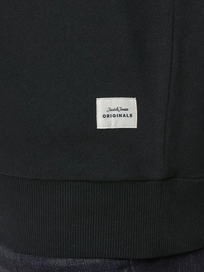 Sweatshirts JACK and JONES Mens LOOPBACK HOODIE Black Black Cheap On Sale