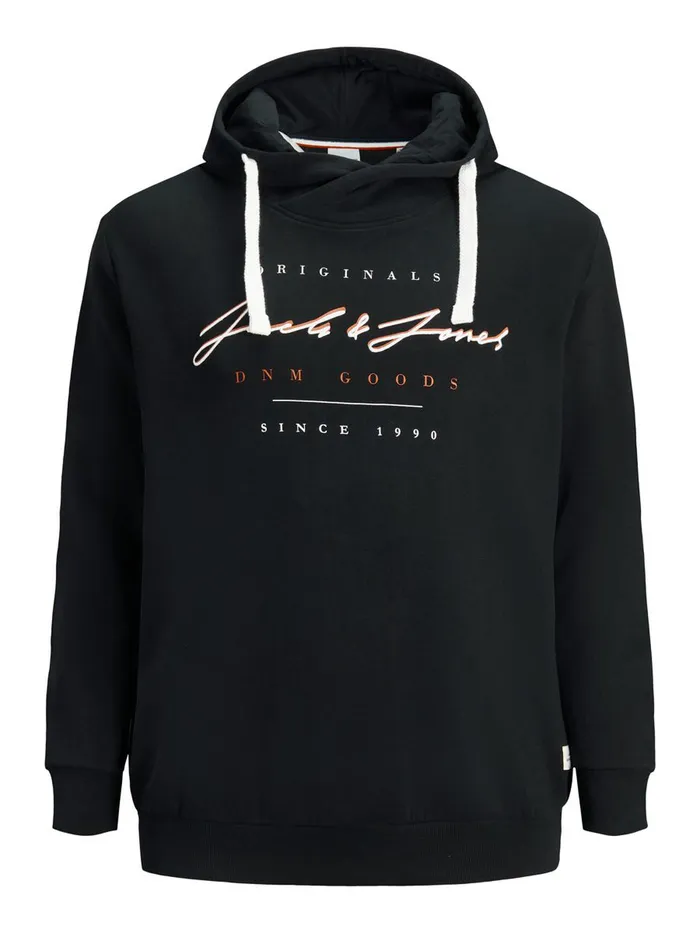 Sweatshirts JACK and JONES Mens LOOPBACK HOODIE Black Black Cheap On Sale