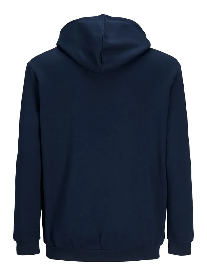 Sweatshirts JACK and JONES Mens LOOPBACK LOGO PLUS SIZE HOODIE Blue Navy Blazer Cheap On Sale