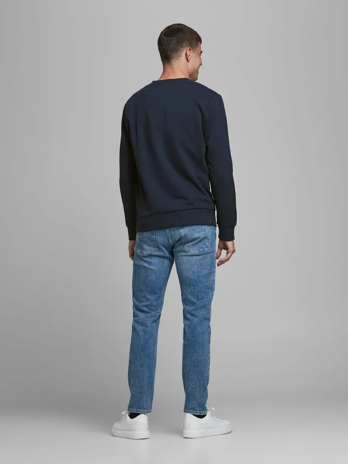 Sweatshirts JACK and JONES Mens LOOPBACK LOGO SWEATSHIRT Blue Navy Blazer Gift 4 You
