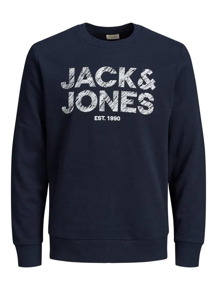 Sweatshirts JACK and JONES Mens LOOPBACK LOGO SWEATSHIRT Blue Navy Blazer Gift 4 You