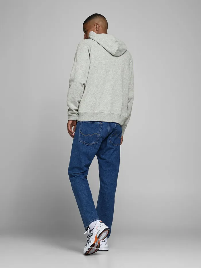 Sweatshirts JACK and JONES Mens LOOPBACK SWEAT HOODIE Grey Light Grey Melange Gift 4 You