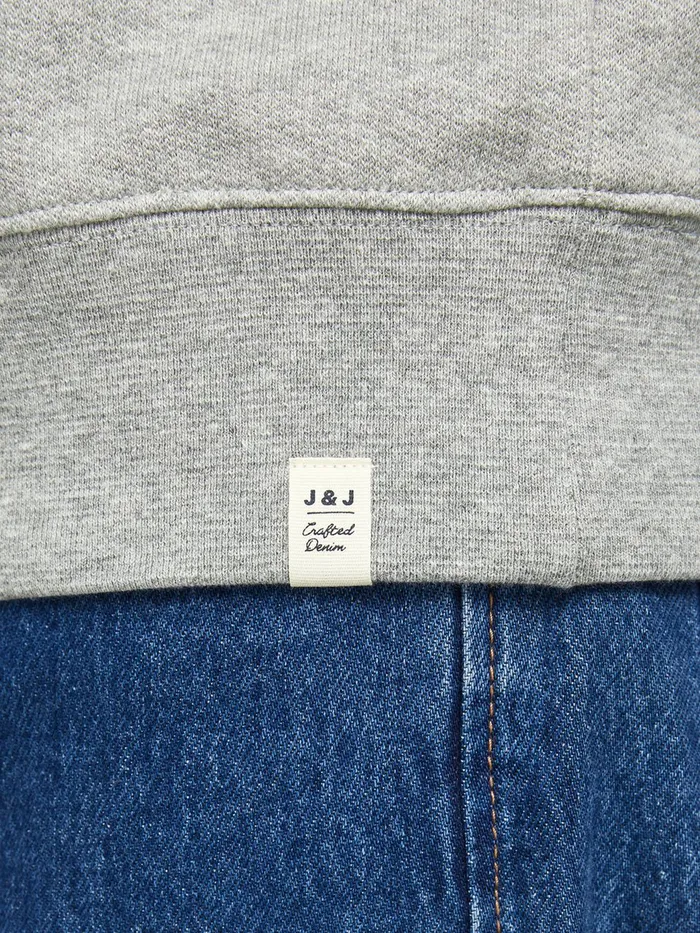 Sweatshirts JACK and JONES Mens LOOPBACK SWEAT HOODIE Grey Light Grey Melange Gift 4 You