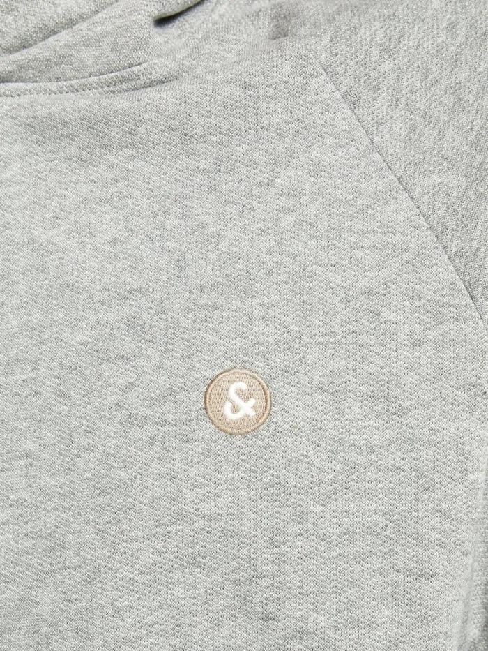 Sweatshirts JACK and JONES Mens LOOPBACK SWEAT HOODIE Grey Light Grey Melange Gift 4 You