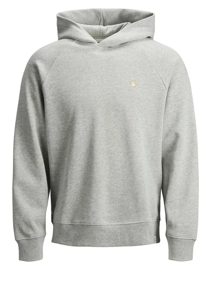 Sweatshirts JACK and JONES Mens LOOPBACK SWEAT HOODIE Grey Light Grey Melange Gift 4 You
