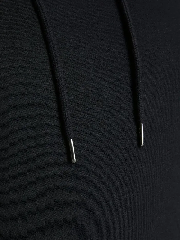 Sweatshirts JACK and JONES Mens PLAIN PLUS SIZE HOODIE Black Black Cheap On Sale