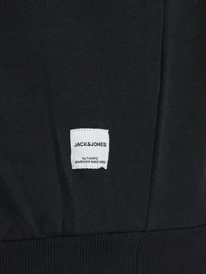 Sweatshirts JACK and JONES Mens PLAIN PLUS SIZE HOODIE Black Black Cheap On Sale