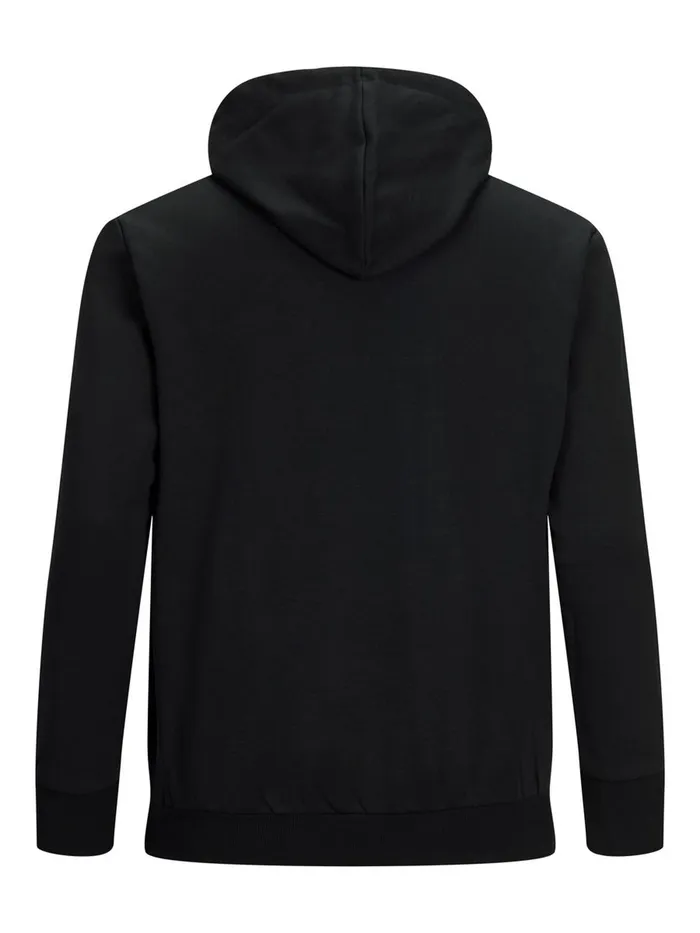 Sweatshirts JACK and JONES Mens PLAIN PLUS SIZE HOODIE Black Black Cheap On Sale