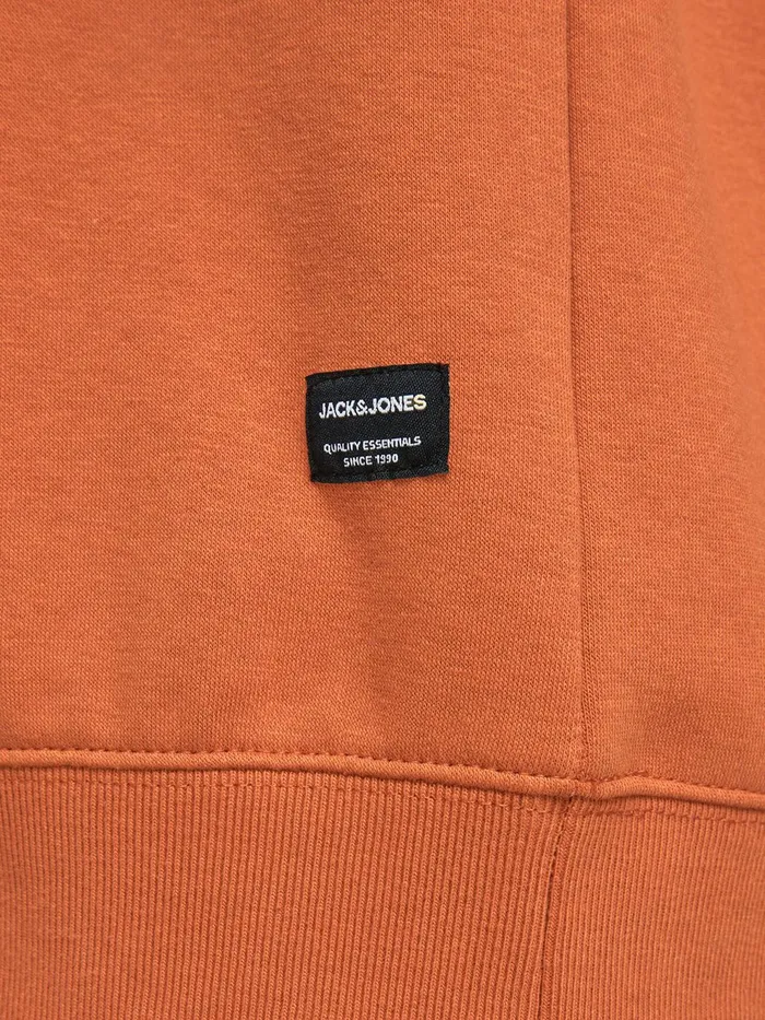 Sweatshirts JACK and JONES Mens PLAIN SWEATSHIRT Orange Umber Popular