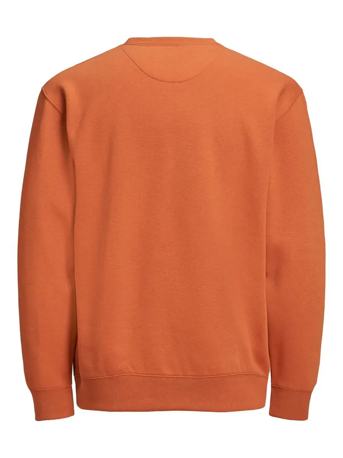 Sweatshirts JACK and JONES Mens PLAIN SWEATSHIRT Orange Umber Popular