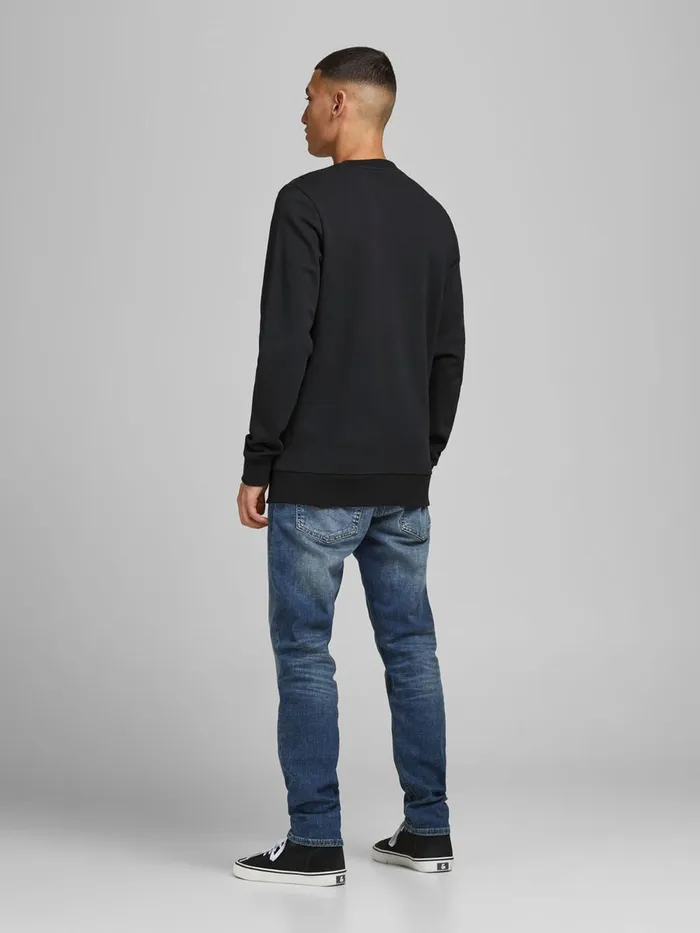 Sweatshirts JACK and JONES Mens SKULL PRINT SWEATSHIRT Black Tap Shoe For Sale