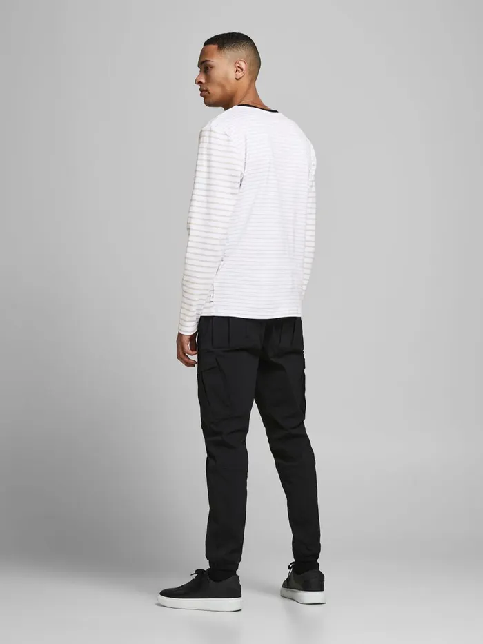 Sweatshirts JACK and JONES Mens STRIPED LOOPBACK SWEATSHIRT White Glacier Gray Gift 4 You