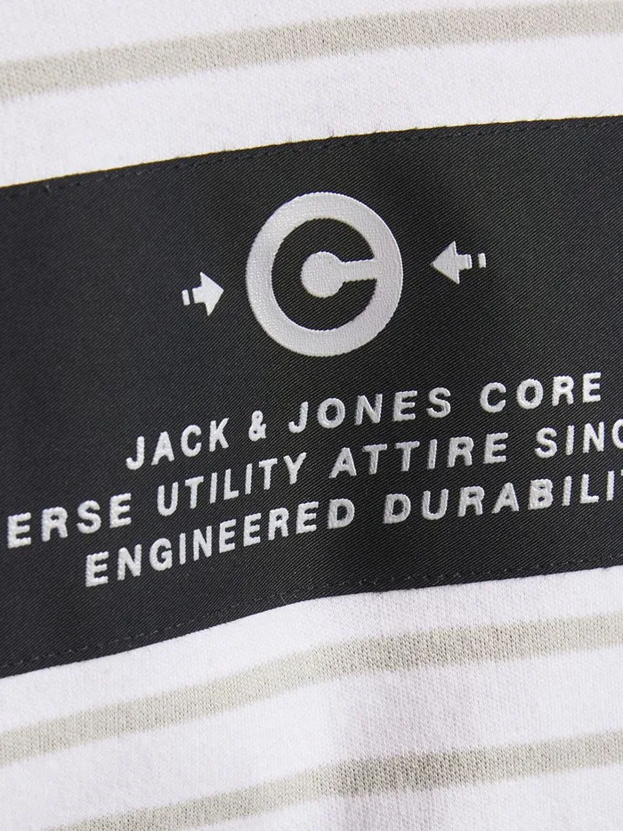 Sweatshirts JACK and JONES Mens STRIPED LOOPBACK SWEATSHIRT White Glacier Gray Gift 4 You