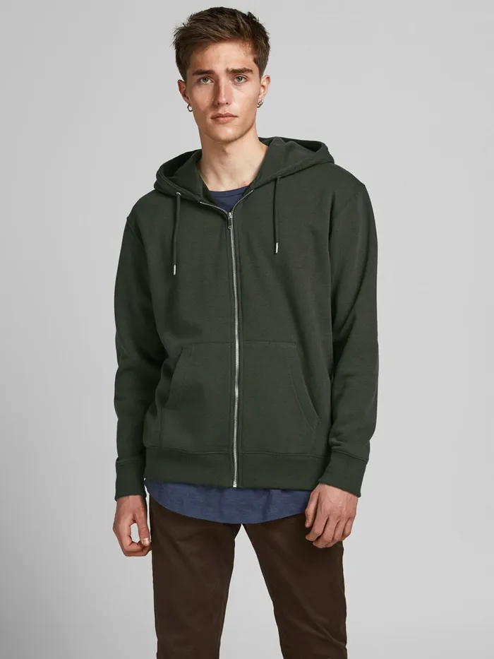 Sweatshirts JACK and JONES Mens SWEAT ZIP HOODIE Green Rosin Gift 4 You