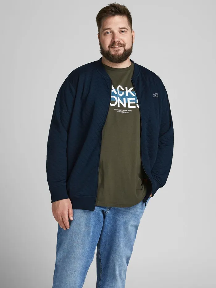 Sweatshirts JACK and JONES Mens ZIPPED BASEBALL PLUS SIZE SWEATSHIRT Blue Navy Blazer Near Me Sweatshirts JACK and JONES Mens ZIPPED BASEBALL PLUS SIZE SWEATSHIRT Blue Navy Blazer Near Me