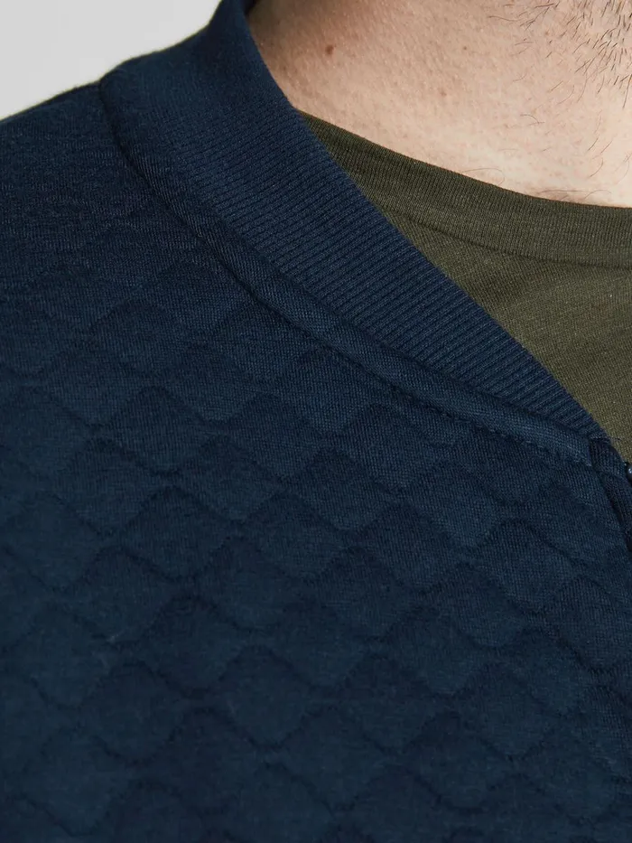 Sweatshirts JACK and JONES Mens ZIPPED BASEBALL PLUS SIZE SWEATSHIRT Blue Navy Blazer Near Me
