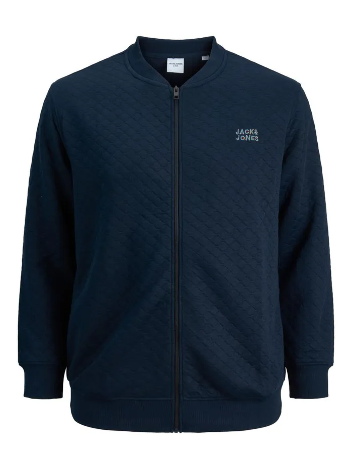 Sweatshirts JACK and JONES Mens ZIPPED BASEBALL PLUS SIZE SWEATSHIRT Blue Navy Blazer Near Me