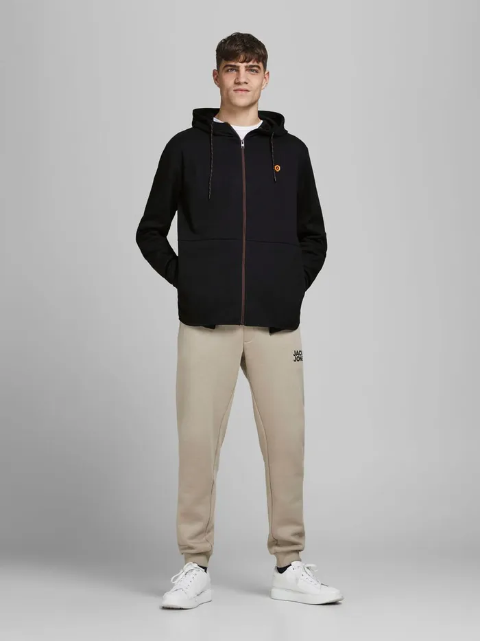 Sweatshirts JACK and JONES Mens ZIPPED HOODIE Black Black Online