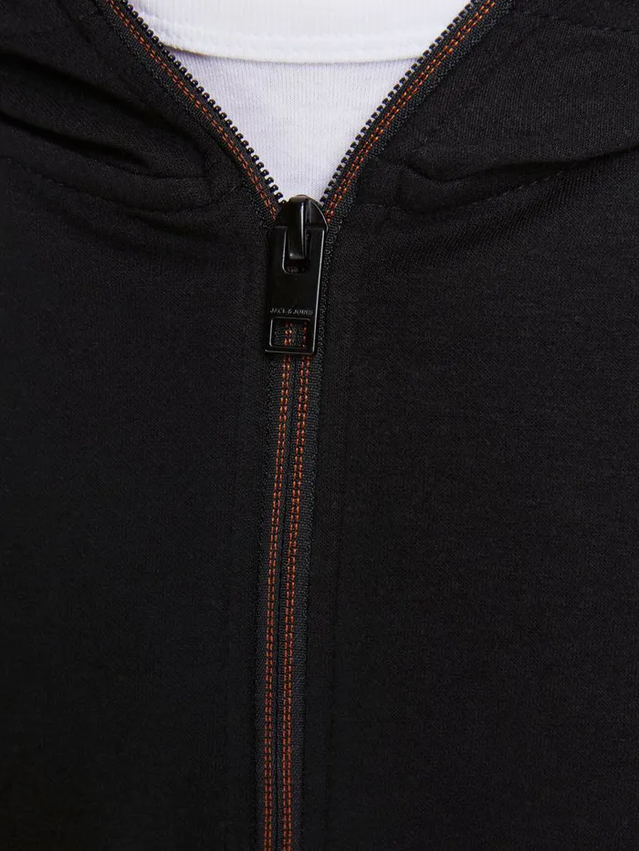Sweatshirts JACK and JONES Mens ZIPPED HOODIE Black Black Online