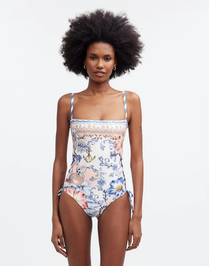 Swim Women Madewell Agua Bendita Mariel OnePiece Swimsuit Multi