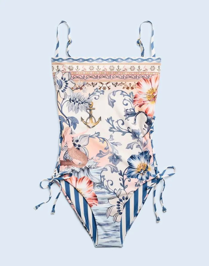 Swim Women Madewell Agua Bendita Mariel OnePiece Swimsuit Multi