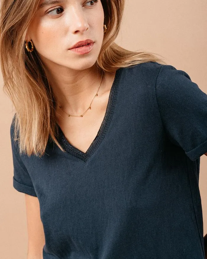 TSHIRT NOIR MANUEL Shop Grace and Mila ShortSleeves Tshirts