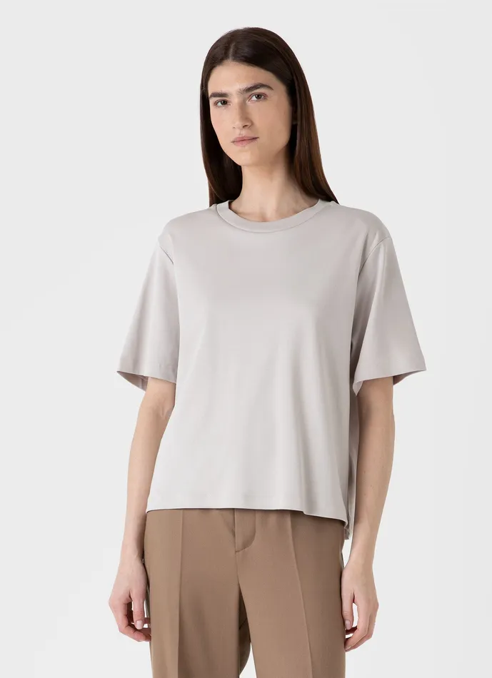 Tshirts and Tops Boxy Heavyweight Tshirt Putty ussunspel Women