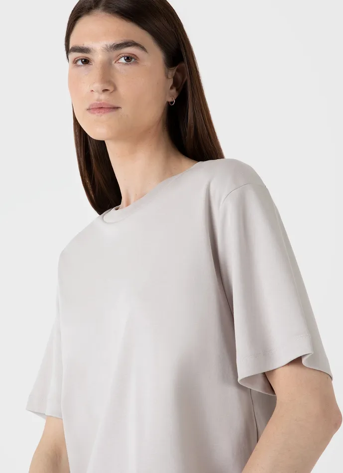 Tshirts and Tops Boxy Heavyweight Tshirt Putty ussunspel Women